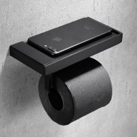 Fashion Toilet Paper Holder with Phone Shelf Stainless Steel Tissue Paper Roll Hanger Wall Mount WC Bathroom Accessories Toilet Roll Holders