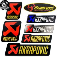 สติ๊กเกอร์มอเตอร์ไซค์ Akrapovic สติ๊กเกอร์ติดท่อไอเสียสติ๊กเกอร์ติดท่อไอเสียทนความร้อน 3D อลูมิเนียมวัสดุรูปลอกกันน้ำรถจักรยานยนต์ท่อไอเสียสติกเกอร์