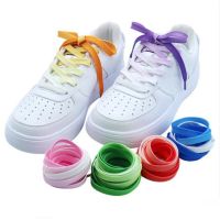 1 Pair Fashion Colorful Shoelaces Candy Gradient Boot Shoelace Silk Canvas Sneaker Shoe laces Growing rainbow Strings