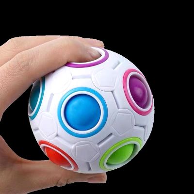 【LZ】卍⊙☄  Novelty Leisure Toys Decompression Rubiks Cube Magic Rainbow Ball Creative Finger Press Football Toy Autism Emotional Relief