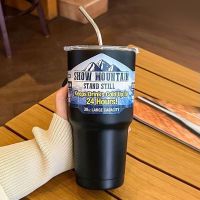 【YF】❡❁  Outdoor Thermal Flasks Mountain 900ml Mug Insulated Bottle Staw Cup Thermo