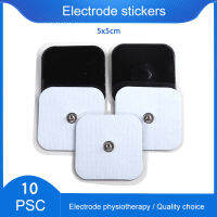 【CW】10 Pcs Nerve Stimulator Electrode Pads Conductive Electrodes Pads ใช้สำหรับ Tensems ขนาดหน่วย5ซม. * 5ซม. พร้อมปุ่ม3.5มม.