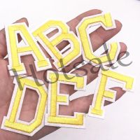 【hot sale】 ✧✐❁ B15 1PCS Patch Iron on Apparel Clothes for DIY Decor Alphabet Embroidery Sewing Supplies Yellow Letter Fabric Sticker Applique