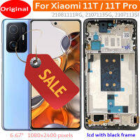 6.67 "Asal untuk Xiaomi 11T Mi 11T Pro AMOLED ชุดหน้าจอสัมผัสดิจิตอล Paparan Skrin กรอบ11TPro Pantalla