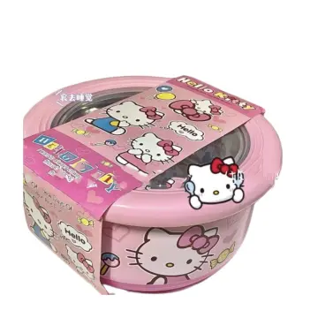 Kawaii Sanrio Hello Kitty Bento Box Cinnamoroll My Melody Studnet Large  Capacity Drainable Stainless Steel Instant Noodle Bowl