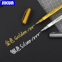 JIKUN ปากกาปากกามาร์กเกอร์สีเมทัลลิก4/6ชิ้นปากกาแม่พิมพ์เรซินวาดรูปสีเงินขนาด1.5มม. อุปกรณ์สำหรับนักเรียน