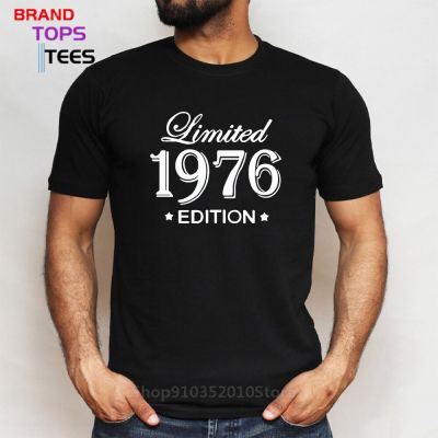Men Funny Birthday Short Sleeve O Neck Cotton Made In 1976 Tops Tees Limited Edition Funny Summer Style 1976 T Shirts