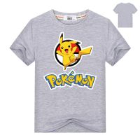 เสื้อยืดแขนสั้นพิมพ์ลาย Pokemon Pikachu สำหรับเด็ก