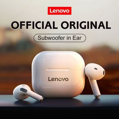 （Orange home earphone cover）Lenovo ชุดหูฟัง5.0บลูทูธ TWS ขนาดเล็ก LP40,ชุดหูฟัง IPX4กันน้ำหูฟังไร้สายระบบควบคุมแบบสัมผัสหูฟังพร้อมไมโครโฟน