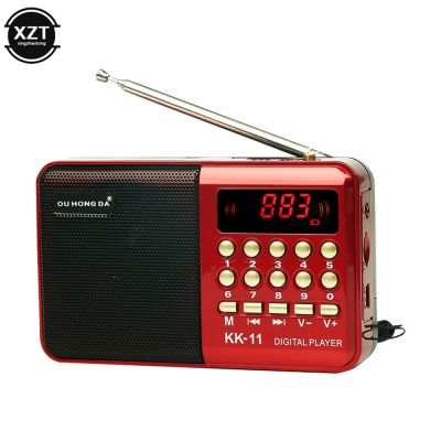 ลำโพงการ์ด K11,มือถือชาร์จได้วิทยุแบบพกพาขนาดเล็กระบบดิจิตอล FM เล่น MP3 USB