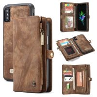 For iPhone 11 Wallet Case Detachable Genuine Leather Magnetic Flip Cover Case for iPhone 13 Pro Max 12 Mini XS Max XR 8 7 Plus