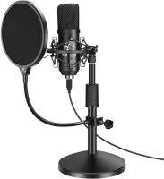 ไมโครโฟน USB สำหรับ BM 800 Shock Mount Set Stand Holder Kit Condenser Studio ไมโครโฟนพร้อม Pop Filter PC คอมพิวเตอร์ Mic