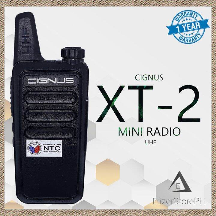 Cignus XT2 UHF 2 Watts Mini Two Way Radio with NTC Sticker NTC Type
