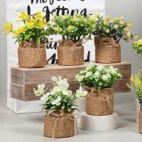 Potted Plant Artificial Plant Greenery Artificial Burlap Bag Plant Potted Home Decoration Gardening Flower Pots