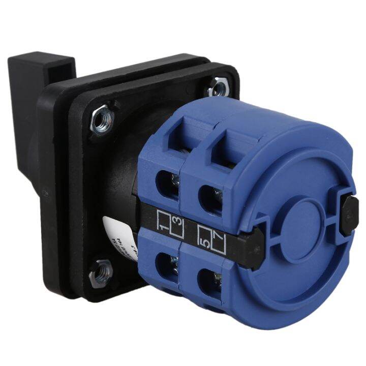 ac660v-25a-2-pole-3-position-momentary-plastic-rotary-changeover-switch-blue-black