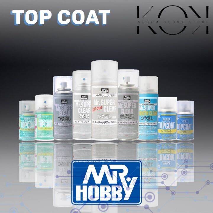 new Mr Hobby Top coat Clear Flat Matt Gloss SemiGloss Gundam UV Cut Topcoat Smooth Flat Coating