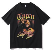 vintage tshirt Rapper Tupac 2PAC Graphic Print T-shirts Y2K Hip Hop Men T Shirt StreetwearTops Unisex Harajuku Casual Tees แฟชั่นแขนสั้นผ้าฝ้าย