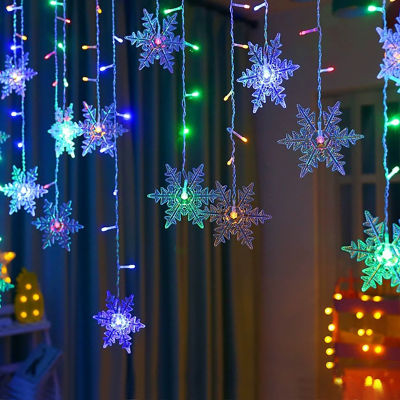 New 4M LED snowflakes String lights USB Waterproof Festival Curtain Light Holidays Indoor Outdoor Party Connectable Decor Lamp