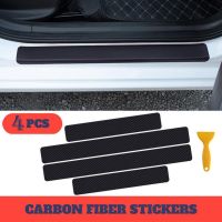 【cw】 4Pcs Car Strip Trim Anti Scratch Temperature Resistant Carbon Pattern Door Sill Protector Cover for Van