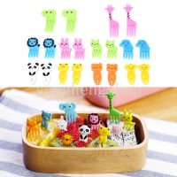 1 Set Cartoon Cute Mini Animal Farm Food Picks Kids Snack Cake Dessert Fruit Forks Party Decor Lunch Bento Accessories