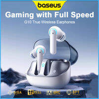 Baseus AeQur หูฟังไร้สายสำหรับเล่นเกม G10 25Ms,หูฟังบลูทูธเชื่อมต่อคู่แบบ A + C หูฟัง TWS เสียงเชิงพื้นที่5.3
