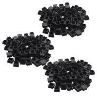 500Pcs Plastic Square Tube Inserts End Blanking Caps 20mm x 20mm Black