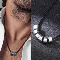 CUSTOMIZED NAME TUBE BEADS FOR MEN IDED LEATHER NECKLACE PERSONALIZED FAMILY NAMES 2 TO 6 BEAD2023