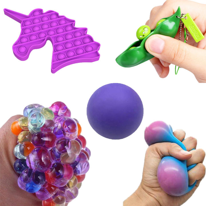 4pcs tiktok Push Pop Pop Bubble Sensory Pop it Fidget Toy Stress
