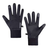 Winter New Mens General Thickened Velvet Waterproof And Cold Resistant All Refers To Outdoor Cycling Thermal Gloves