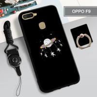 เคสซิลิโคนนิ่มสำหรับ OPPO F9เคสโทรศัพท์คลุมทั้งหมดกล่องทาสีป้องกันการตกฝาครอบโทรศัพท์กันรอยขีดข่วนสำหรับ F9 OPPO เคสแถมฟรีเชือกเคสโทรศัพท์และที่วางแหวน