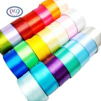 HL 5 Meters 15/20/25/40/50mm  Solid Color Satin Ribbons Wedding Decorative Gift Box Wrapping Belt DIY Crafts Gift Wrapping  Bags