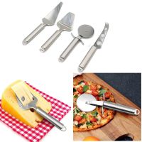 4pcs/set 304 Stainless Steel Pizza Wheel Cutter Shovel Cheese Spatula Cutter Knife Cake Lifter Baking Tool Kitchen Accessories