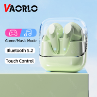 VAORLO G60 TWS หูฟัง5.2บลูทูธใส,หูฟังขนาดเล็กโหมดไร้สายแบบคู่เล่นเกมมาการอง/ฟังเพลงเฮดโฟนพร้อมไมค์หูฟังควบคุมด้วยการสัมผัสสามารถใส่ได้กับ iPhone Samsung OPPO Xiaomi โทรศัพท์แอนดรอยด์