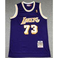 Hot Newest Top-quality New arrival 2022 2023 Newest shot goods Most popular 22/23 Top quality Ready Stock High quality new NBA mens Los Angeles Lakers 73 Dennis Rodman retro embroidery basketball jerseys jersey purple