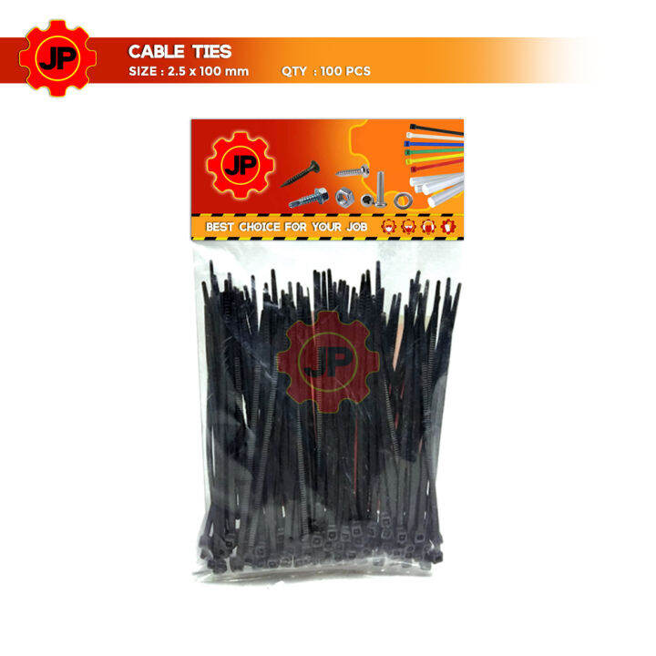 KABEL TIES 2.5 x 100 MM HITAM PENGIKAT KABEL TIS CABLE TIE 100 PCS
