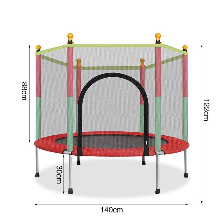 bigsale-ของเล่นแทรมโพลีนพร้อมตาข่ายป้องกันขนาด-140-ซม-สามารถรองรับได้-80-100-กิโลกรัม-very-hot-แทรมโพลีนถูกๆ