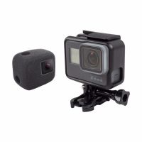 : "{&amp;gt; ORBMART เคสโฟมหุ้มฟองน้ำกระจกบังลมลดเสียงรบกวนสำหรับ Gopro Hero 5 6 7 8กล้องกีฬาสีดำ