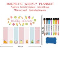 Magnetic Weekly Monthly Planner Fridge Magnet Stickers Writing Message Drawing Memo Dry Erase Calendar Soft White Board for Wall