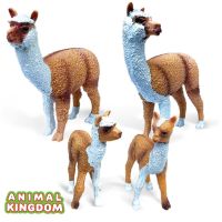 Animal Kingdom - โมเดล Alpaca อัลปากา ขาวแดง พ่อแม่ลูก ชุด 3 ตัว (จากสงขลา)