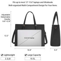 ถุงแล็ปท็อปสำหรับผู้หญิง15.6นิ้วหนังขนาดใหญ่กระเป๋าสุภาพสตรีแล็ปท็อปกระเป๋าถือคอมพิวเตอร์โรงเรียนกระเป๋าสะพายธุรกิจทำงานกระเป๋าสีดำTH