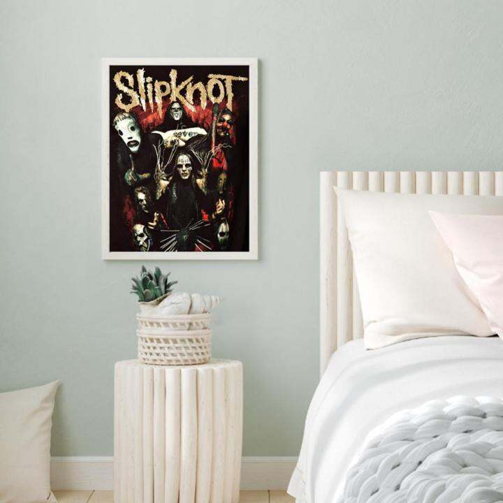 ภาพวาดตกแต่งโปสเตอร์วง-slipknot-ศิลปะบนผนังรูปภาพงานฝีมือตกแต่งบ้าน