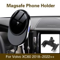 Magsafe ที่ยึดโทรศัพท์ในรถสำหรับ Volvo XC60 XC40 S60 XC90 V60 S90อุปกรณ์ตกแต่งรถยนต์ที่ตั้งโทรศัพท์มือถือชาร์จไร้สายสำหรับ12 13