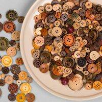 【YF】✆℡  100pcs Mixed Randomly Flatback Buttons Scrapbooking Needlework Wood Sewing Accessories