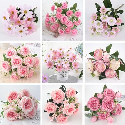 【CC】 Artificial flowers for decoration Silk bouquet flores party spring wedding mariage fake
