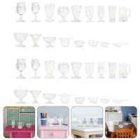 51pcs Mini Cups Food Container Model Simulation Cup Kids Doll House Cookware Toy Mini House Decor