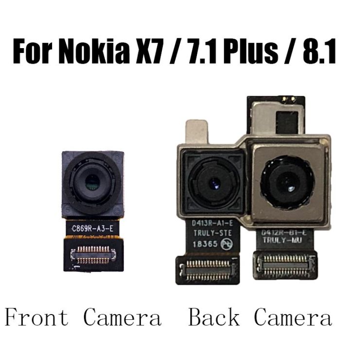 กล้องด้านหลังกล้องหลักมองหลังกล้องขนาดใหญ่และกล้องหน้าโค้งสำหรับ Nokia X7 / 7.1 Plus / 8.1