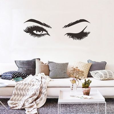 Pretty Eyelashes Wall Stickers Sexy Big Eyes Girl Room Living Room Decorations Home Wallpaper Bedroom Decals Personality Mural