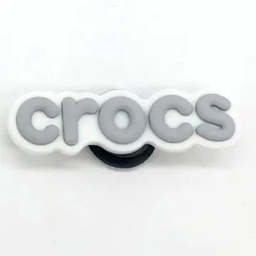 White & Black Crocs Jibbitz Letter N Shoe Accessories