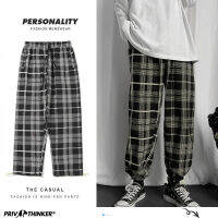 Privathinker Mens Plaid Casual Harem Pants Korean Man 2022 Loose Ankle-Length Trousers Harajuku Streetwear New Male Clothing