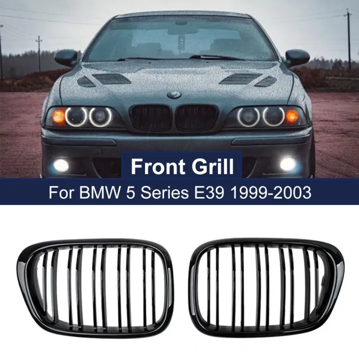 Car Front Bumper Kidney Grille Dual Slat Line For BMW E39 5 Series 525